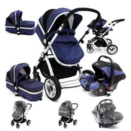 Pram Travel System Navy (GREY) With Carseat And Raincover