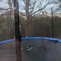 trampoline for sale, pics not the greatest as it's been in storage. 
Couple of the poles slightly bent but it was fine last time we had it up
free