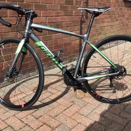 Giant Contend SL1 road bike size small,suitable for up to 5ft 8.uprated Fulcrum5 racing wheels.Recently fitted Continental gp5000 tyres.Carbon bottle cage.Lots of spares available if required.
£375