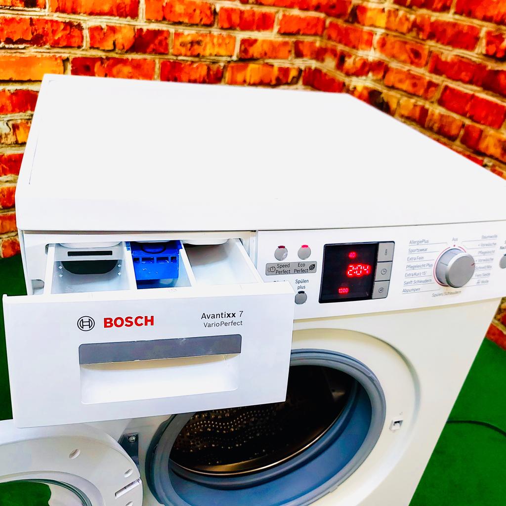 Willkommen bei Waschmaschine Nürnberg!

Entdecken Sie die Effizienz und Leistung unserer hochwertigen Waschmaschinen von Bosch Avantixx 7 VarioPerfect. Vertrauen Sie auf Qualität und Zuverlässigkeit für die perfekte Pflege Ihrer Wäsche.

⭐ Produktinformationen:
- Modell: WAQ28441
- Geprüft und gereinigt, voll funktionsfähig.
- 1 Jahr Gewährleistung.

‼️Gerätemaße (H x B x T): 84,8 cm oder (82 cm ohne Deckel) x 59,8 cm x 55,0 cm 
ℹ️ Mehr Infos auf unserer Website: 
☎️Telefon: 01632563493

✈️ Lieferung gegen Aufpreis möglich.
⚒ Anschluss: 10 Euro.
♻️ Altgerätemitnahme: Kostenlos.

ℹ︎**Beschreibung:**
Die Avantixx mit ActiveWater™Plus: genießen Sie perfekte Wäsche und optimalen Wasserverbrauch bei jeder Wäschemenge.
* ActiveWater™Plus: weniger Wasserverbrauch und Kosten dank sensorgesteuerter, stufenloser Mengenautomatik.
* A+++: wäscht in der sparsamsten Energieeffizienzklasse.