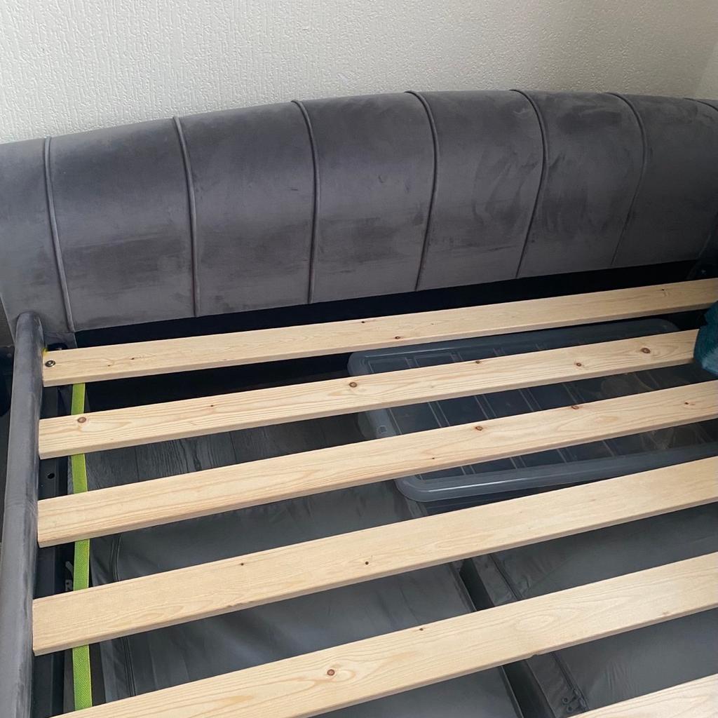 Sleigh Double Bed Frame only with slats, very good condition easy to install, dismantled, bought from Dreams will require a van to transport. Collection only