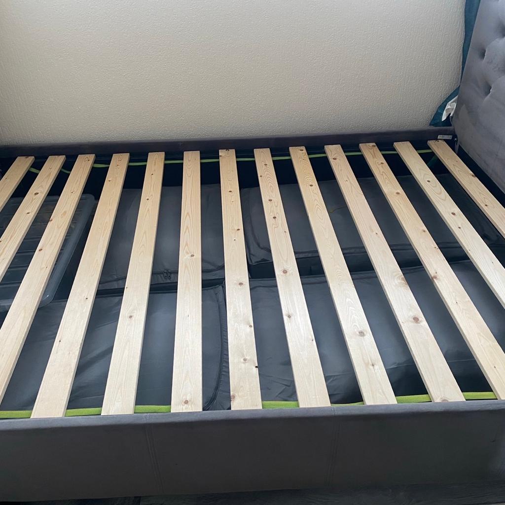 Sleigh Double Bed Frame only with slats, very good condition easy to install, dismantled, bought from Dreams will require a van to transport. Collection only