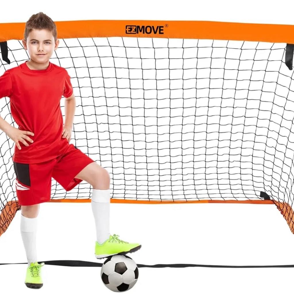 ezmove Football Goal for Garden - Portable Pop Up Football Goal Posts & Net, Football Training Equipment for Kids Festive Gift

90x120x90cm(Orange)

POPULAR

GALLERY

DESCRIPTION

Large size goal to get kids moving

120x90x100cm Football Goal, large size Ideal for Garden Fun and Football Training. Say No to Screen Addiction, Yes to Outdoor Action! Enjoy All-Weather Play - Perfect for Kids' Backyard Adventures

Premium Quality Material

Our upgraded fiberglass rods set us apart from most products on the market. They feature a PVC anti-burst coating to prevent accidental breakage and eliminate the risk of glass shards injuring children's hands. This innovative design ensures a safe and enjoyable play experience for kids. Crafted from high-quality waterproof, anti-tear oxford fabric, and durable polyester, our football goal is twice as thick and robust as other goal nets on the market.

User-Friendly Design

Effortlessly fold and stow the football goal in the included carry bag for eas