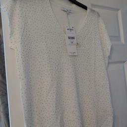 beautiful extremely thin jumper/top with short sleeves and studded silver emblems. brand new with tag from next size 10. collection only please.