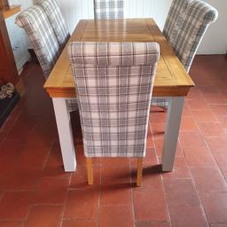 oak furniture land french farmhouse table and x6 chaire all in good used condition have more photos if you need them 180cm long by 90cm wide