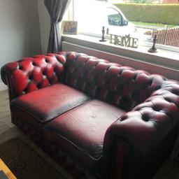3+2 seater Chesterfield sofas good condition a few age related marks nothing really visible 
Plenty of life left in these grab a bargain