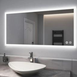 Features: BRAND NEW BOXED

mirror led size 1000mm X 700mm

With shaver socket

Integrated Bluetooth speaker

LED light source approved for IP44

Heated demister pad, anti-fog function

Light colour: cool white LEDs (6500 Kelvin)

Eye comfort, spreads a soft, diffused light

The light is turned on/off via the smart touch switch

Energy Saving, LED life time approx. 50.000 hours

5mm Eco- friendly copper-free silver mirror, high reflection / definition

Package Includes:

1 x Large Bathroom Mirror
1 x Fittings
1 x Installation Manual