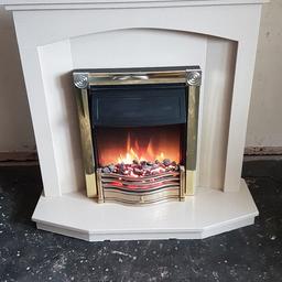 electric fire and ivory marble surround 40" width, 38" height