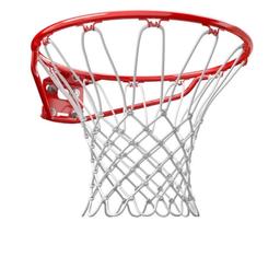 Metal red basketball hoop with net