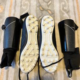Plastic studs size 10.5 UK or 45 Europe with ankle brace shin pads (suitable for height 170cm—190cm)