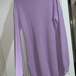 Boohoo lilac knitted jumper dress size m/l. Comfy dress. Worn twice