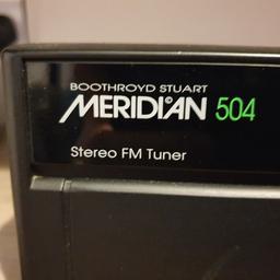 Virtually Brand New
MERIDIAN 504 Stereo Radio FM Tuner
Stunning !!! Category: Hi Fi Separates

Only considering a sale as never use

No offers as cost an awful lot more, and unmarked - reduced from £350

If your looking at this ad, you already know how prestige Meridian are
WHAT HI FI WINNER 🏆

Collection only from Lichfield WS14, new build so post code different to point of sale shown