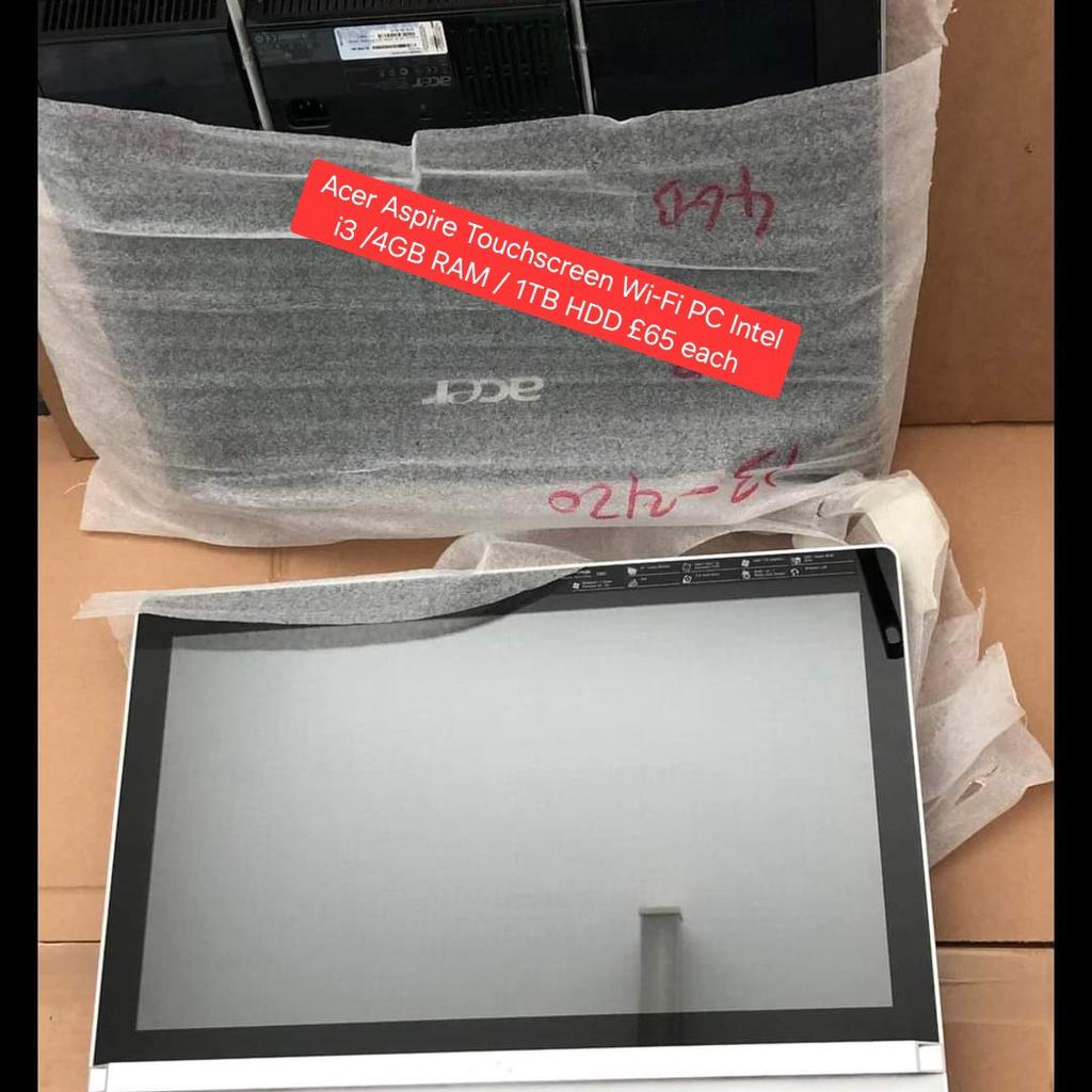 Hi here for sale are these Acer Aspire Z5801 Touchscreen AiO PC / Intel i3-2120 3.3GHz / 4GB RAM / 1TB HDD, windows 10 installed only £65 each

I also have a variety of quality ex-company devices to suit all budgets and tastes. Please see below:

● iPhone 5 16gb iOS10 o2/GiffGaff £25
● iPhone 5c 8gb unlocked £25
● iPhone 5c 16gb Vodafone/Lebara ios10 £25
● Jabra evolve 65 headsets £35
● iPad mini 2 iOS 12 £59
● iPad Air 1 16gb iOS 12 £60

Thank you
