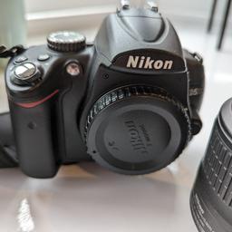 Nikon D5000 Digital SLR camera with 18-55mm lens and accessories.
Including polarising and ND Filter set with adaptor, Nissin external flash, Remote shutter trigger and additional battery