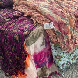 4 light weight decorative scarves or shoulder wraps. Great for warmer evenings or on holiday. Good condition from a smoke free home. Collection from FY1 6LJ