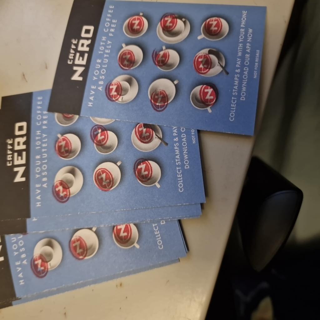 20 fully stamped cafe nero cards