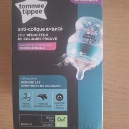 Advanced anti-colic bottle with heat sensing

Tommee Tippee

New in box 

150ml / 5oz

0+ months

Award winning breast like teat for a natural latch.

No leak promise, star valve prevents milk from travelling up the tube.

 The colour changing tube turns pink if the feed is too hot.

Contains 1 x 150ml feeding bottle with slow flow teat.

From a pet and smoke-free household 

Collected £5