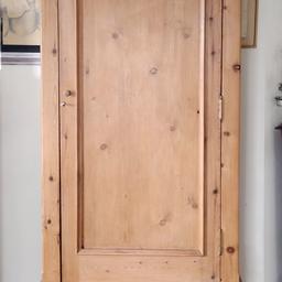 Single wardrobe in solid mid-weight pine. With hanging rail and 1 drawer. Lock and key.

Good used condition with minor signs of previous use. 

Clean inside and out, and the drawer works well.

Max Dimensions incl Trim
H: 200cm X L:86cm X W: 56cm

Separates into two for transport.
Top H:157cm Bottom H:43cm

Collection from Camberwell SE5 or local delivery for £20 within a 5 mile radius and £1 per mile thereafter.

Thanks for looking and please see my other items for sale.