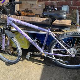 Women’s purple Apollo Mountain bike good condition 26ich wheels and 17ich frame got a couple of scratches on bike but rides excellent comes with bottle holder, and fat tyres collection only walker area NE6 no time wasters £50 is the lowest I would go for it