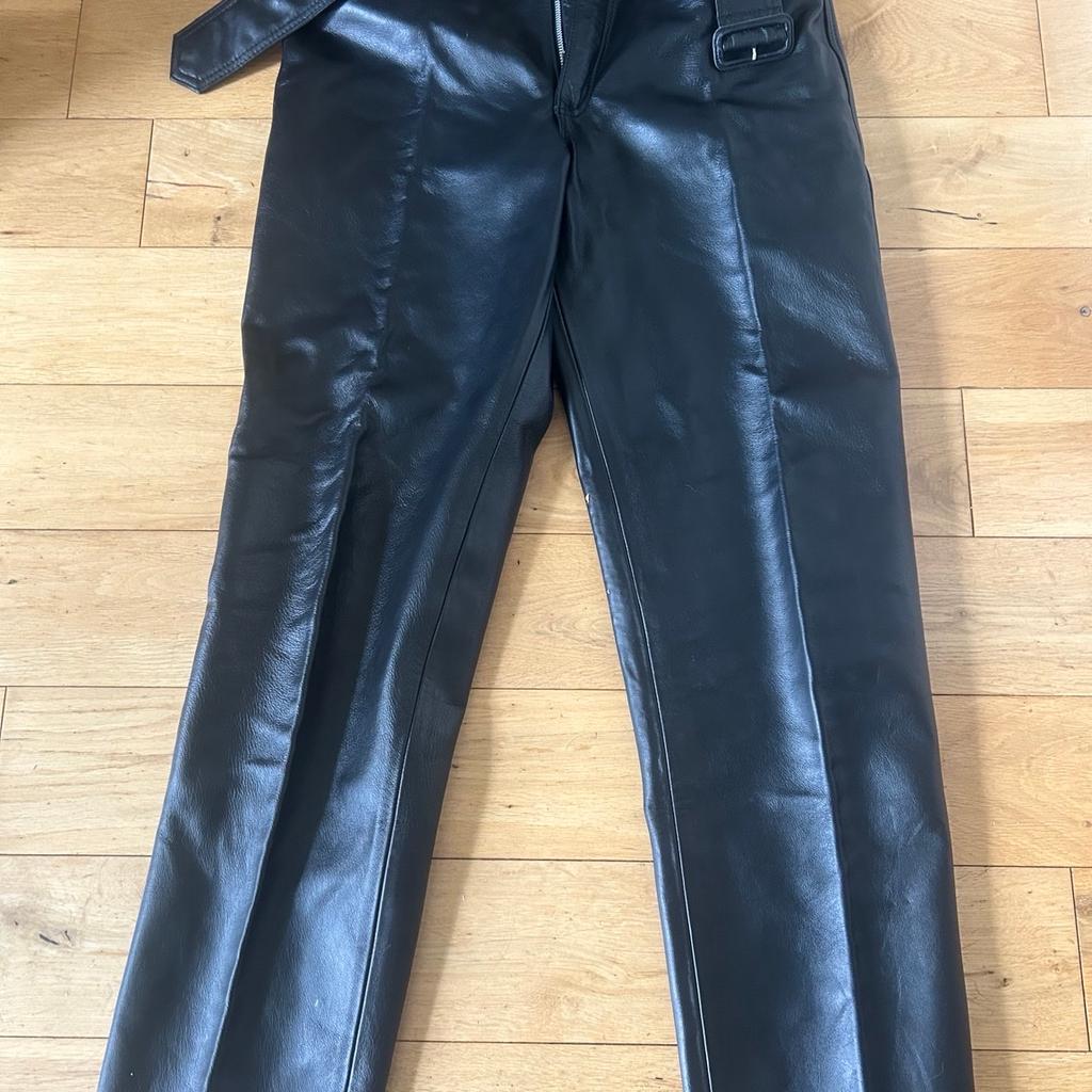Vintage Men’s leather jeans leather like new but one of the belt hooks has come off at one side