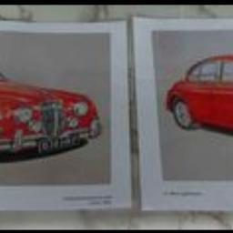 Diecast Model Jaguar Mk2 on Stand and Prints.  Can deliver or cash on collection.