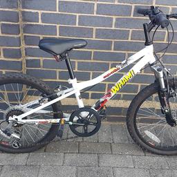 Apollo Wham 20" wheel child mountain bike

NO SCAMMERS with emails 🚫
White with WHAM! logo
Perfect seat 😊
Original price cost £130 +
Immaculate condtion. NO damage.
Rarely used outdoors. Kept indoors only.
UK only. Daytime collection only.
Cash payment.
No hand 🗳delivery.
No meeting point elsewhere🚫
Pet, smoke & dirt free house.
Msg only. STRICTLY N❌ numbers.
No returns, refunds, swaps, trade in or exchanges❕
Thanks : )
