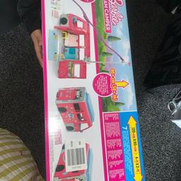 BRAND NEW 60+ pieces Barbie dream camper van never been open and fantastic condition and comes with 2 puppies in the box