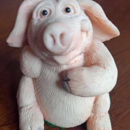 Piggin Guilty comes used but in very good and clean condition. Made by David Corbridge in 1995. No box. No sticker on base, low price reflects this. Measures approximately 2 inches tall and 2.5 inches in width. Retired.