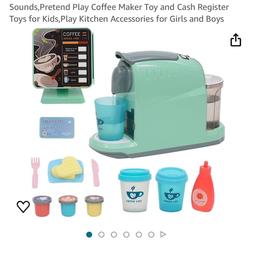 Coffee Machine Toy, Kitchen Toy with Lights and Sounds,Pretend Play Coffee Maker Toy and Cash Register Toys for Kids,Play Kitchen Accessories for Girls and Boys. New !!!  RRP £16