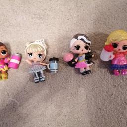 4 lol dolls dressed with shoes and some accessories. Good condition (selling loads of lol stuff) smoke/Pet free home