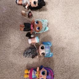 4 lol dolls. Dressed with accessories  Good condition (selling loads of lol stuff) smoke! Pet free home