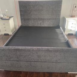 King size Grey cozy bed, decent condition.