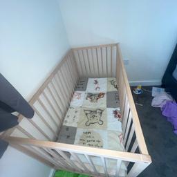 Cot comes with the winnie the Pooh bedding and mattress and Winnie the pooh
Curtains that are brand new