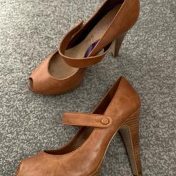 Brown leather high heels from River Island. Size 6. Only worn once and like new.