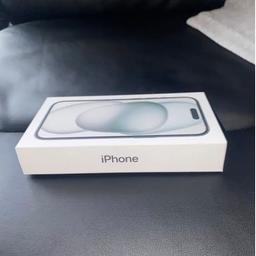 Willing to do delivery aswell if buyer in London 
Condition
New
Brand
Apple
Model
Apple iPhone 15
Storage Capacity
128 GB
Colour
Black
Network
Unlocked
Connectivity
USB Type-C, 5G, Bluetooth, Wi-Fi, NFC
Operating System
iOS
Features
Water-Resistant, Facial Recognition, Fast Wireless Charging, Dust-Resistant, Ultra Wide-Angle Camera, Dual Rear Cameras, eSIM
Screen Size
6.1 in
Camera Resolution
12.0 MP, 48.0 MP
Processor
Hexa Core
MPN
MTP03ZD/A
Style
Bar
Chipset Model
Apple A16 Bionic
EAN
0195949036064

Was given the 15 as a birthday gift but then also was given a 15 pro max by another family member at the same gathering. So just wanting to get this off my hands as its just sitting around