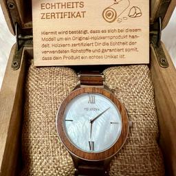 Hiermit verkaufe ich eine neue Damenuhr aus Holz von Holzkern.
Wurde nie getragen, originalteile und Zubehör vorhanden. Preis ist VB