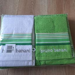 Zum Verkauf steht ein neues Bruno Banani Handtücher Set in Grün Weiß.
7 teilig.
1x Duschtuch grün 70x140cm
2x Handtuch grün / weiß 50x100cm
2x Gästetuch grün / weiß 30x50cm
2x Waschhandschuh grün / weiß
Da Privatverkauf keine Garantie und Rücknahme möglich.
Versand für 6,99 Euro möglich.
