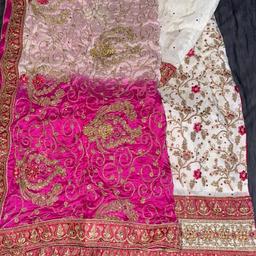 This is a very beautiful fully decorated 3 piece ready-made shalwar kameez for special occasions. It’s completely new, but I’m selling it due to wrong size. The size is Large.