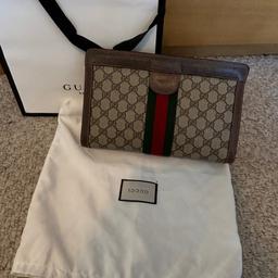 💯Authentic Vintage Gucci Sherry line Clutch/Pouch. Very good condition