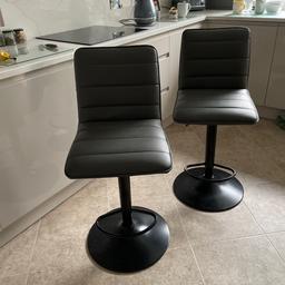 2x bar stool’s. From next as new condition. BUT SELLING THEM BECAUSE THEY SQEAK AND WOBBLE. So would be ok for someone to fix or use for spares.