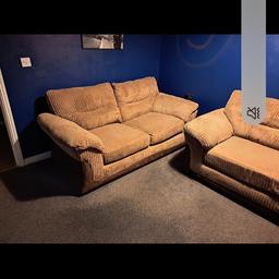 2 DFS Bletchley soft corded brown sofas
1 x large 2 seater, 65"L x 38W, 1 x 2 seater 64"L x 37"W
Memory foam seat cushions
From a clean, smoke and pet free home 
No visible rips, tears or damage.
****Price for both Sofas*****
Quick sale needed due to delivery of new sofa!
