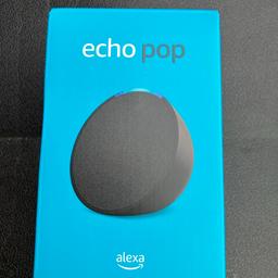 Amazon Echo Pop, brand new and sealed in charcoal. Smart Bluetooth speaker with Alexa.
