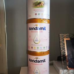 3 tins of Kendamil First Infant Milk (1 organic). Brand new and sealed, unable to use due to milk allergy .