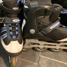 Rollerblades, size 9.5 in pictures above. Excellent condition, has brakes on the back of boot.. In line skates are blue and black.
Can deliver locally.
Grab a bargain!