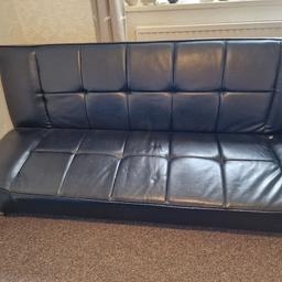 black leather sofa bed, great condition, smoke free home
