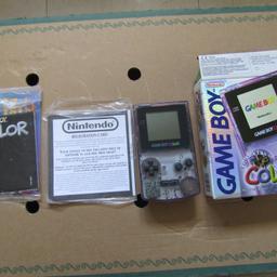 Gameboy colour see through purple with box and instructions

Pokémon red grade c label
damaged box 