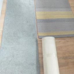2x Hallway Carpet Runners 83cm wide x2.100 long silver grey colour,1x Rug from Next 83cm wide x 1.500 long, grey and lemon ,from smoke and pet free home please view my other items,collect only from b31 area
