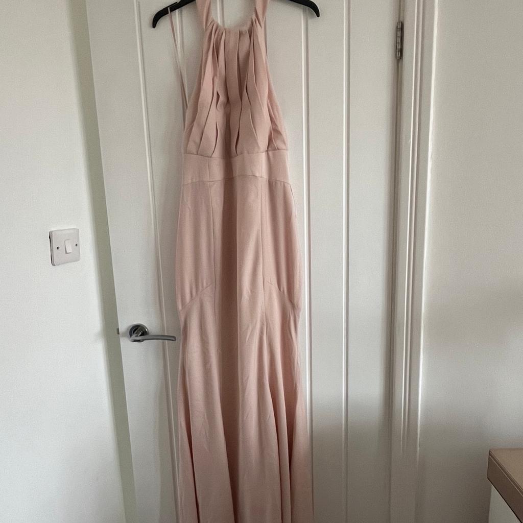 Blush full length occasion dress from asos. Size 12. Worn once as a bridesmaid dress and has been cleaned.
