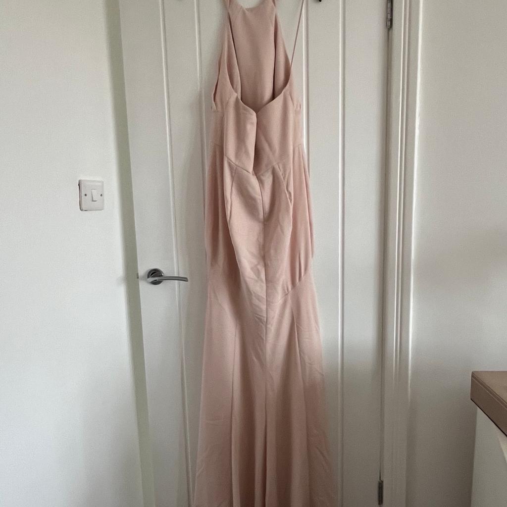 Blush full length occasion dress from asos. Size 12. Worn once as a bridesmaid dress and has been cleaned.