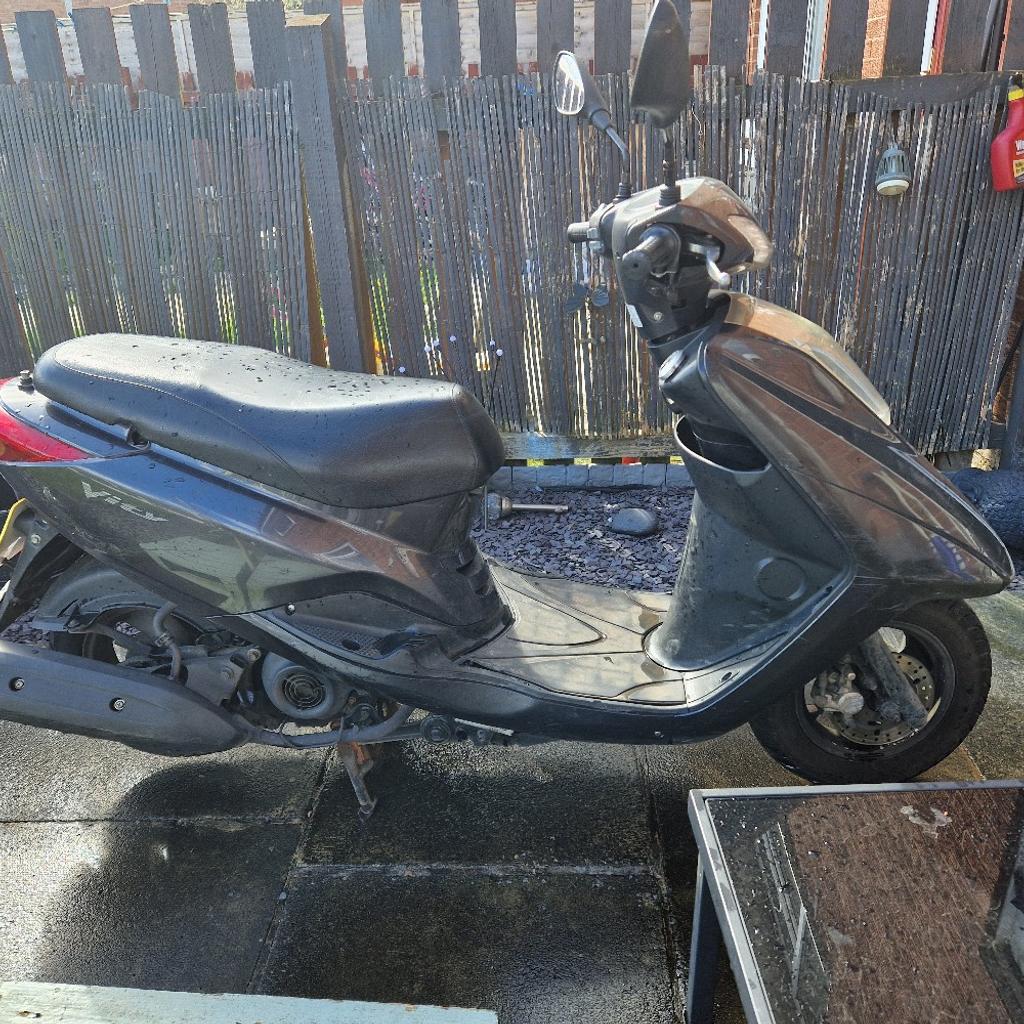 Yamaha Vitty 2016

13750 miles

MOT until June 2024

Logbook present

Nippy bike runs great, Solid yamaha engine

Could do with a good wash down to remove mud